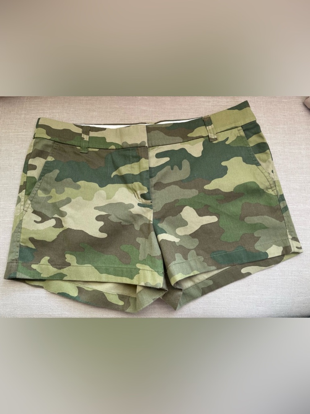 J. Crew Camouflage Shorts in Olive and Tan
